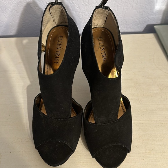 Ellen Tracy Suede Heeled Sandals - Picture 3 of 10